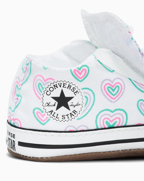 Baby Converse Chuck Taylor All Star Hearts Easy On Cribster Low Top White