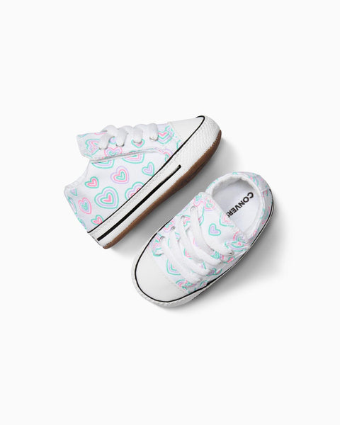 Baby Converse Chuck Taylor All Star Hearts Easy On Cribster Low Top White