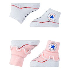 Baby Converse Chuck Taylor Newborn Frilly Knit Booties 2 Pack Pink