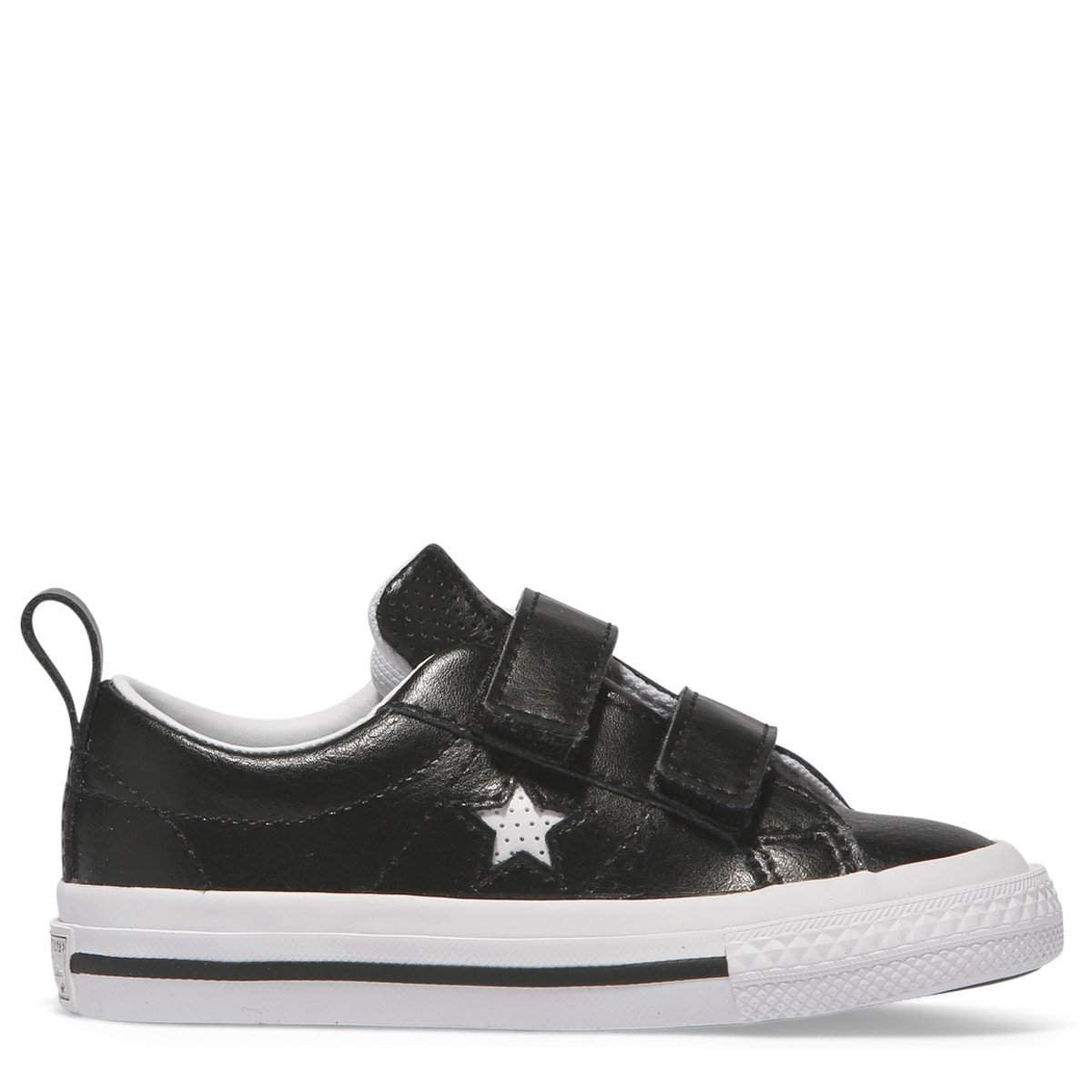 Converse Kids Black One Star Leather 2V Toddler Low Top