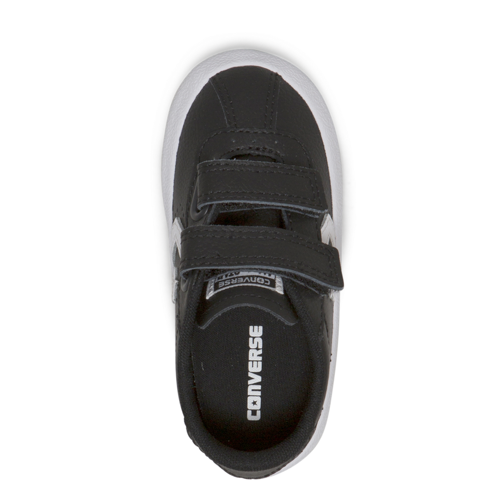 Kids black leather velcro converse shop