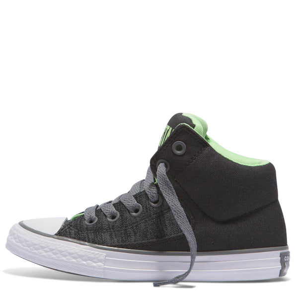 Converse Kids Chuck Taylor All Star High Street Heather Textile Junior High Top Almost Black Afterpay Kids Shoes