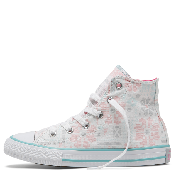 Converse Kids Chuck Taylor All Star Junior High Top White Pink Pow Afterpay Online