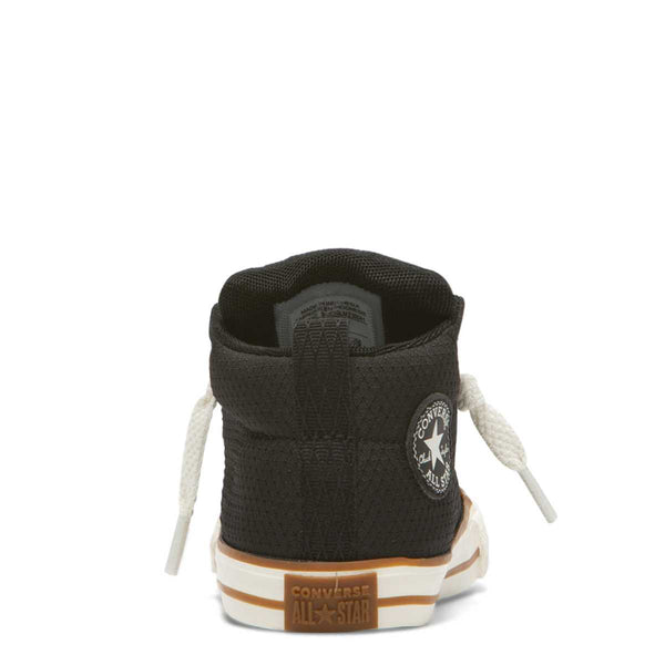Converse Kids Chuck Taylor All Star Street Pinstripe Toddler Mid Top Black Boys Shoes