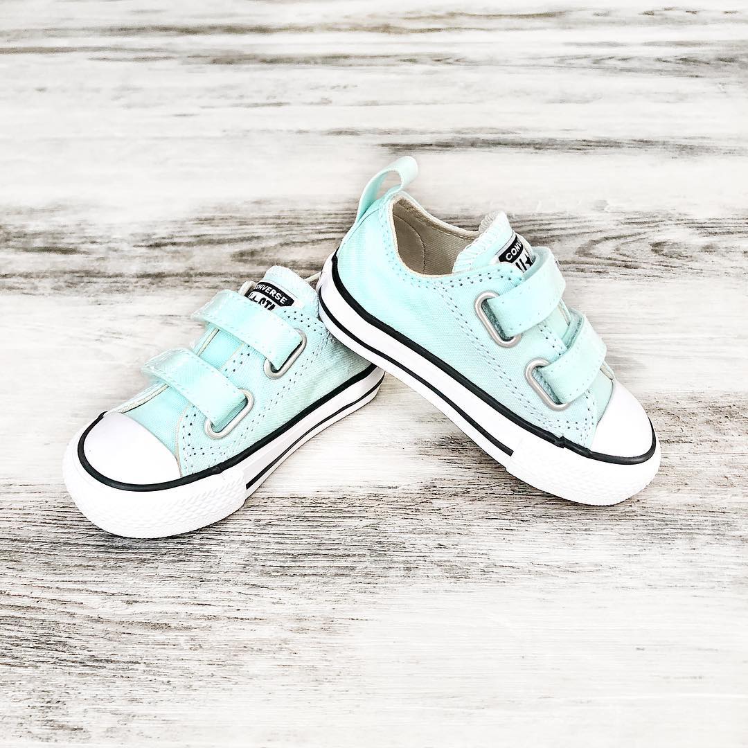 Teal sales baby converse