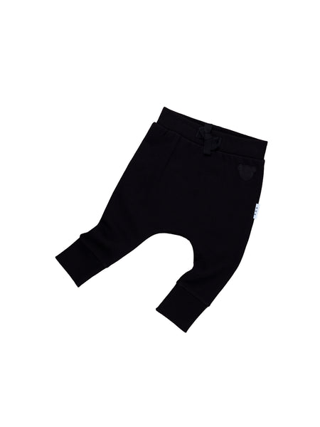 Huxbaby Black Fleece Drop Crotch Pant