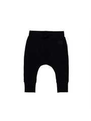 Huxbaby Black Fleece Drop Crotch Pant