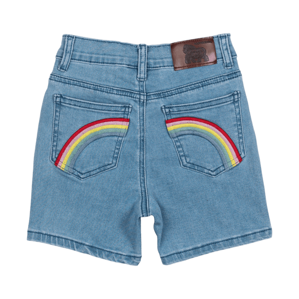 Rock Your Baby Kids’ Washed Blue Denim Mum Shorts