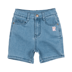 Rock Your Baby Kids’ Washed Blue Denim Mum Shorts