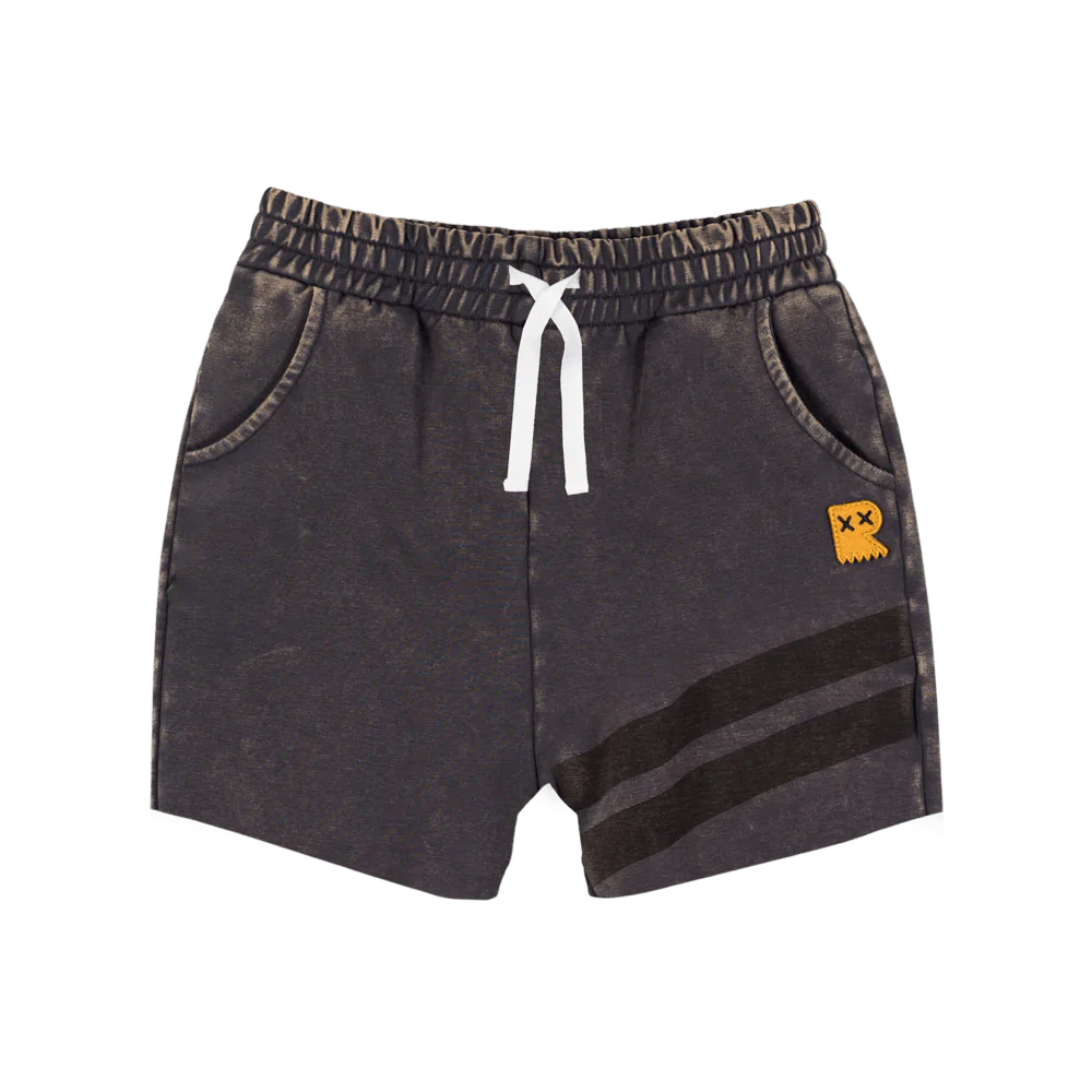 Rock Your Baby Kids Black Wash Stripe Shorts Tiny Style