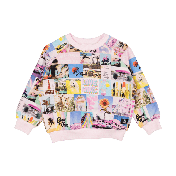Rock Your Baby Kids’ Pink Collage Sweatshirt