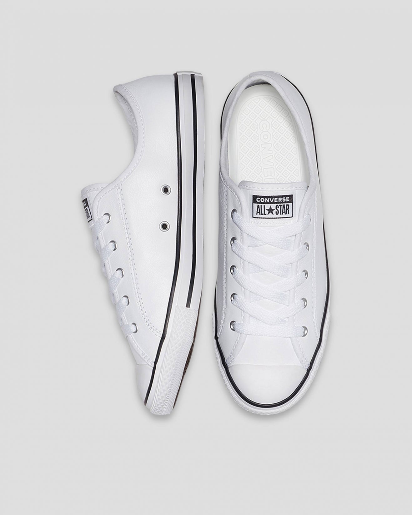 Converse Womens Chuck Taylor All Star Dainty Leather Low Top White Tiny Style